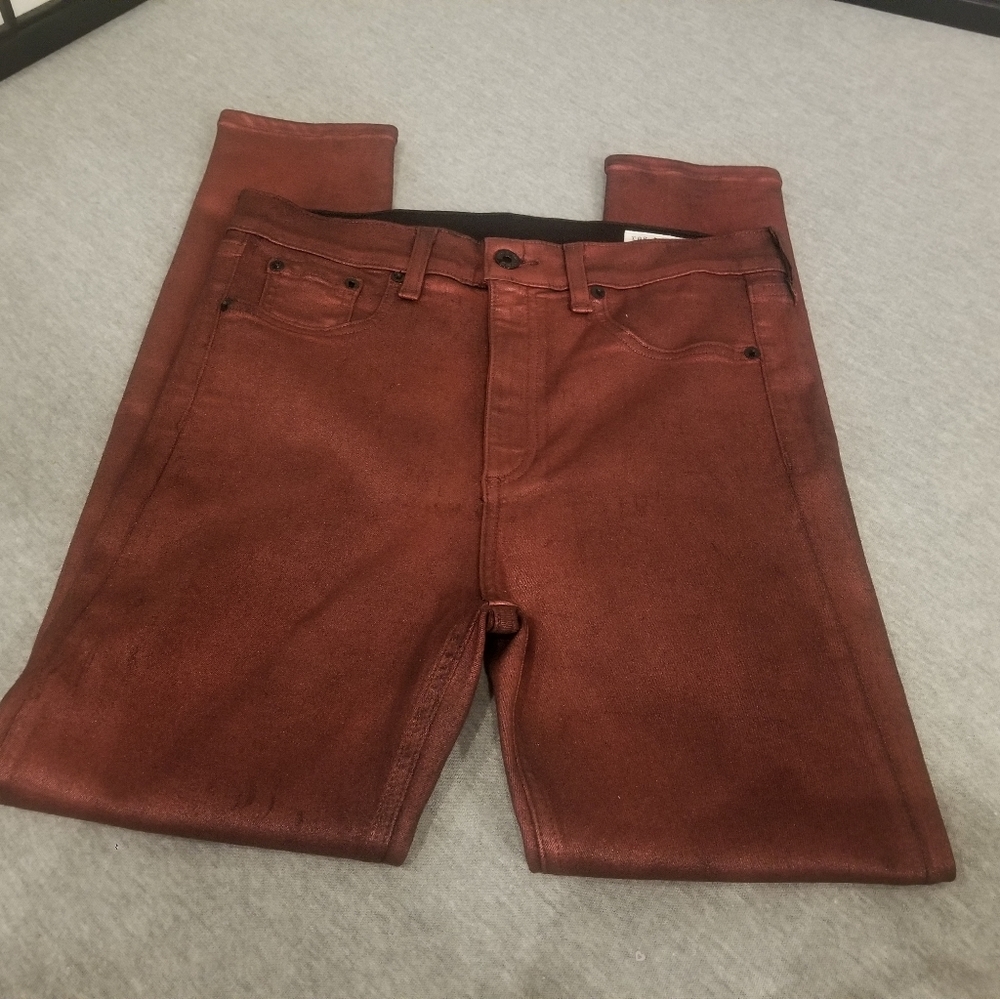 Rag & bone jeans in metallic-coated stretch-twill.
